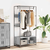 Vidaxl Wardrobe 90x50x180 cm Colore di quercia Sonoma in legno Grey