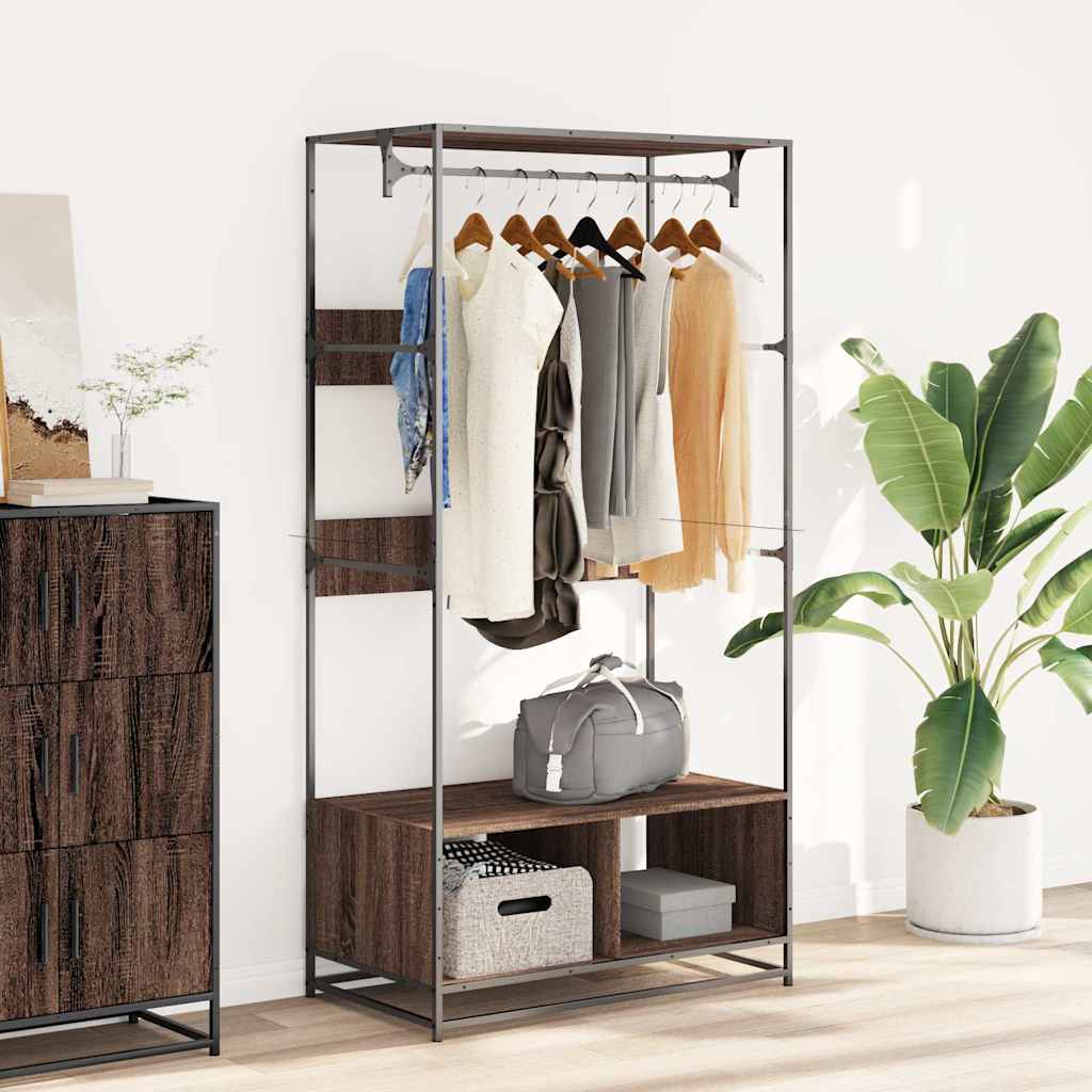Vidaxl Wardrobe 90x50X180 cm řezaný dřevo hnědý dub