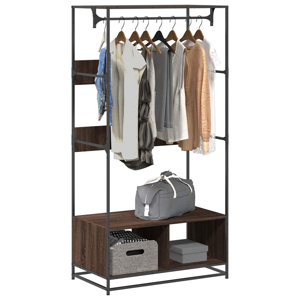Vidaxl Wardrobe 90x50X180 cm řezaný dřevo hnědý dub