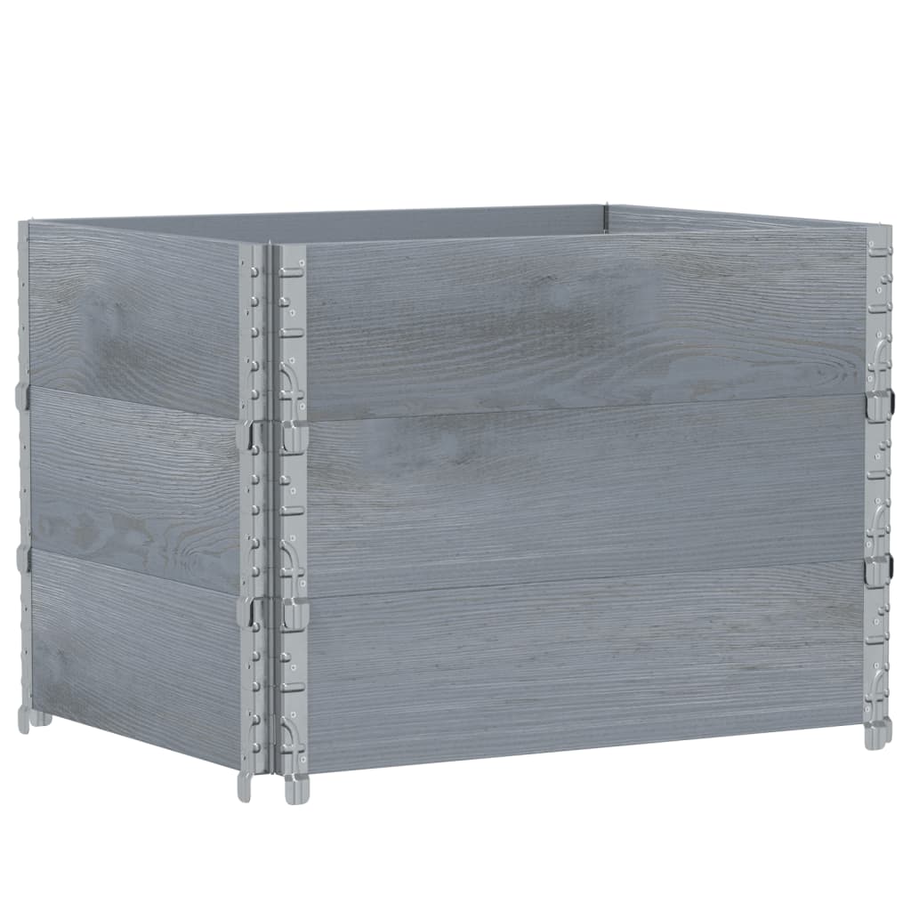Vidaxl Palletopzetranden 3 st 80x60 cm Solid pine Gray