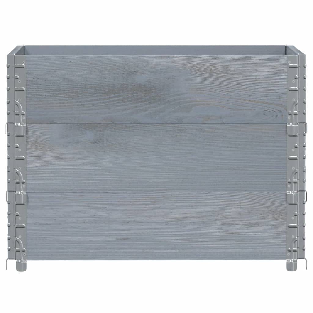 Vidaxl Palletopzetranden 3 st 80x60 cm Solid pine Gray