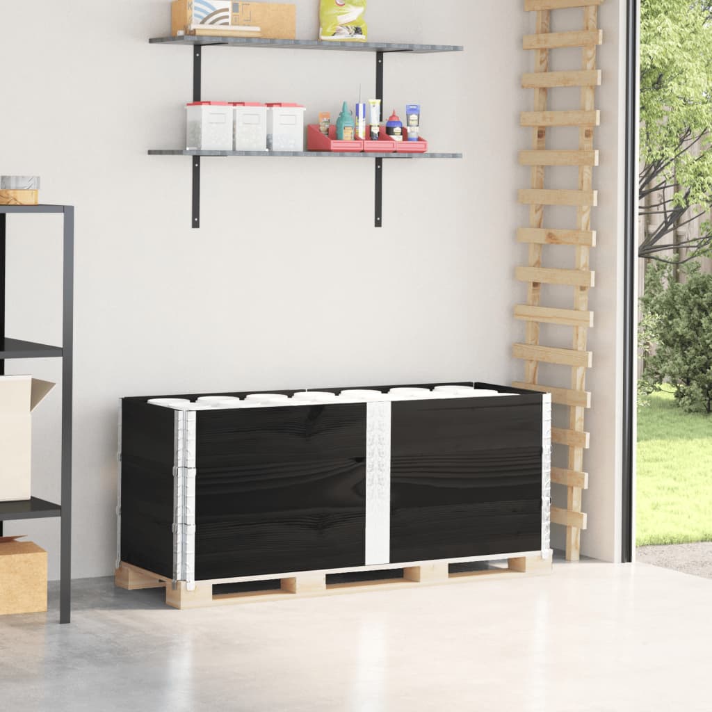 Vidaxl paletopzetranden 3 st 150x50 cm pevná borovice černá černá černá