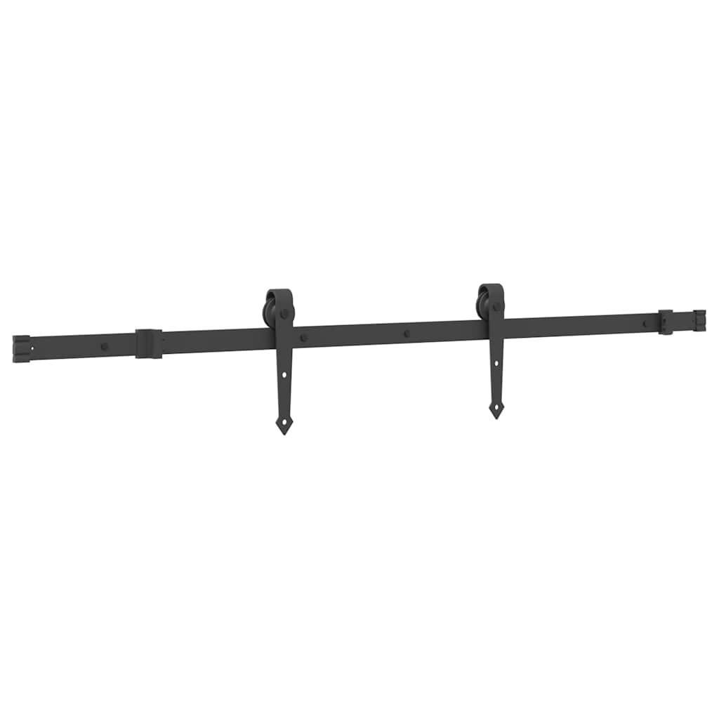 Pudełko vidaxl z częściami do drzwi przesuwnych 152,5 cm stalowa czarna