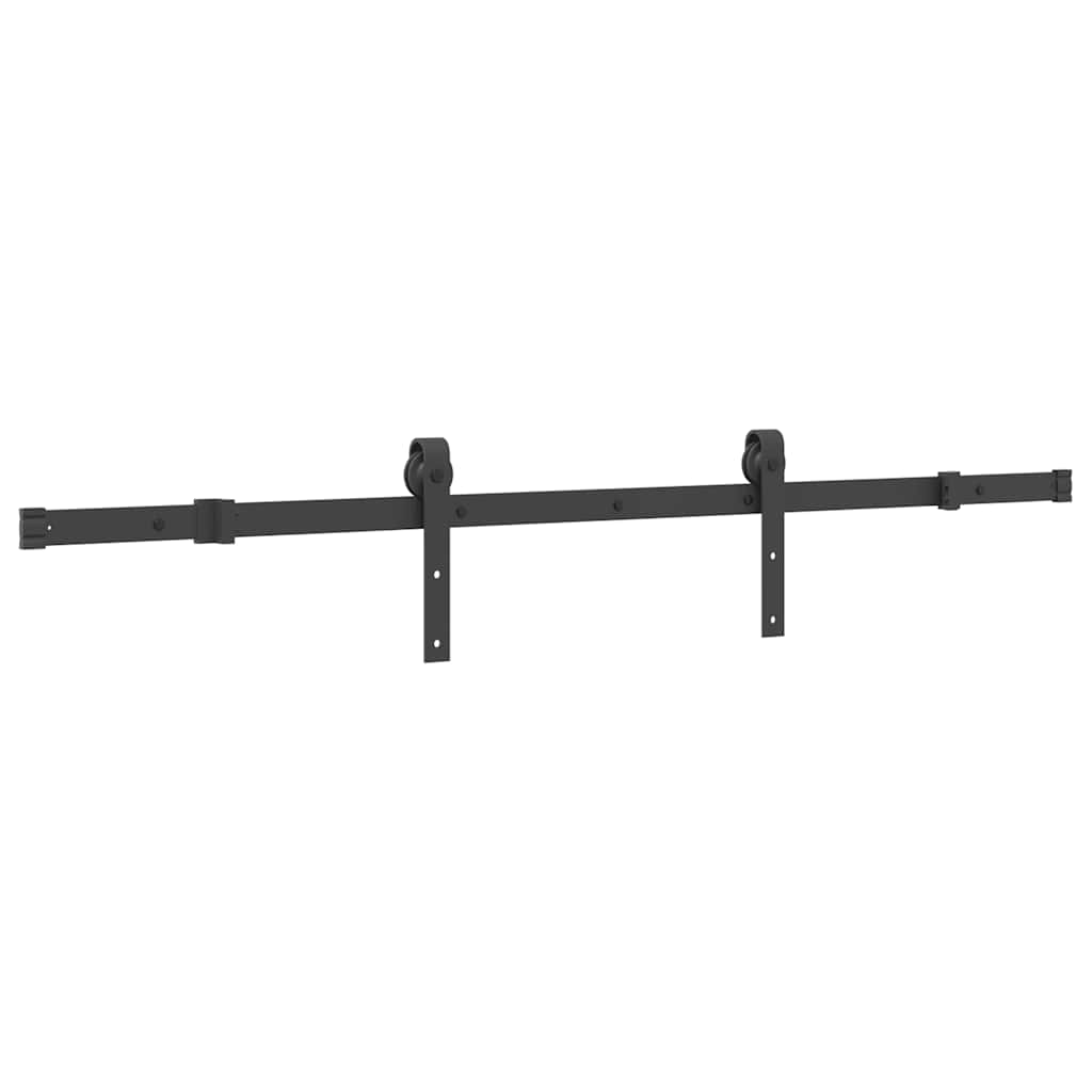 Pudełko vidaxl z częściami do drzwi przesuwnych 152,5 cm stalowa czarna