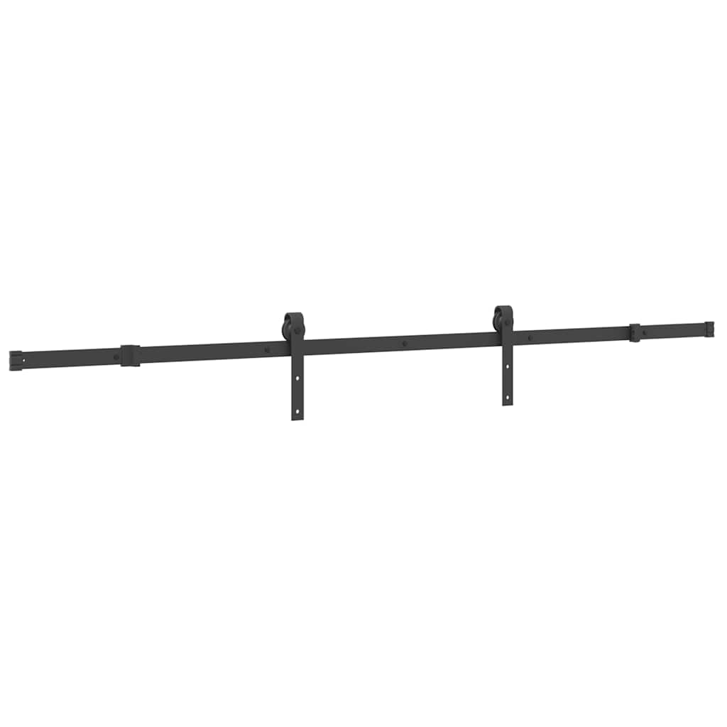 Scatola Vidaxl con parti per porta scorrevole 213,5 cm in acciaio nero