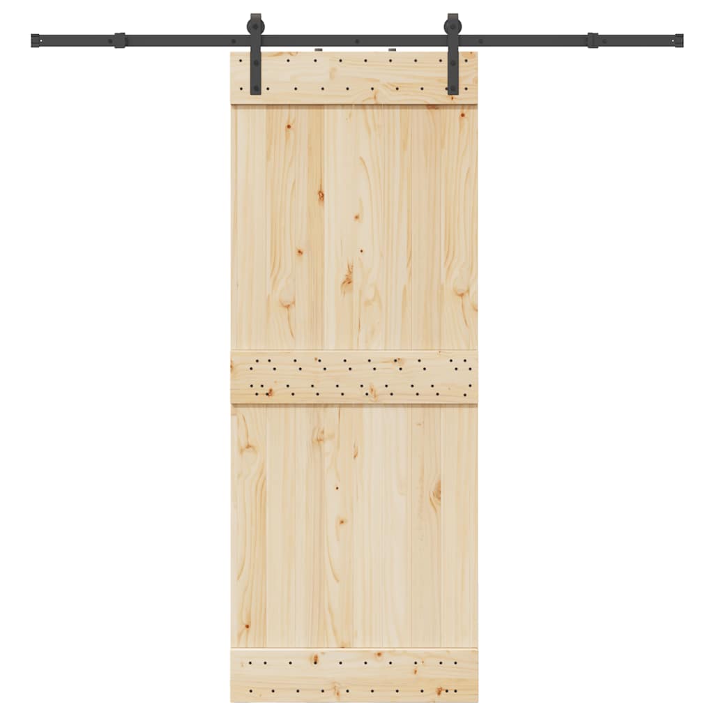 Scatola Vidaxl con parti per porta scorrevole 213,5 cm in acciaio nero