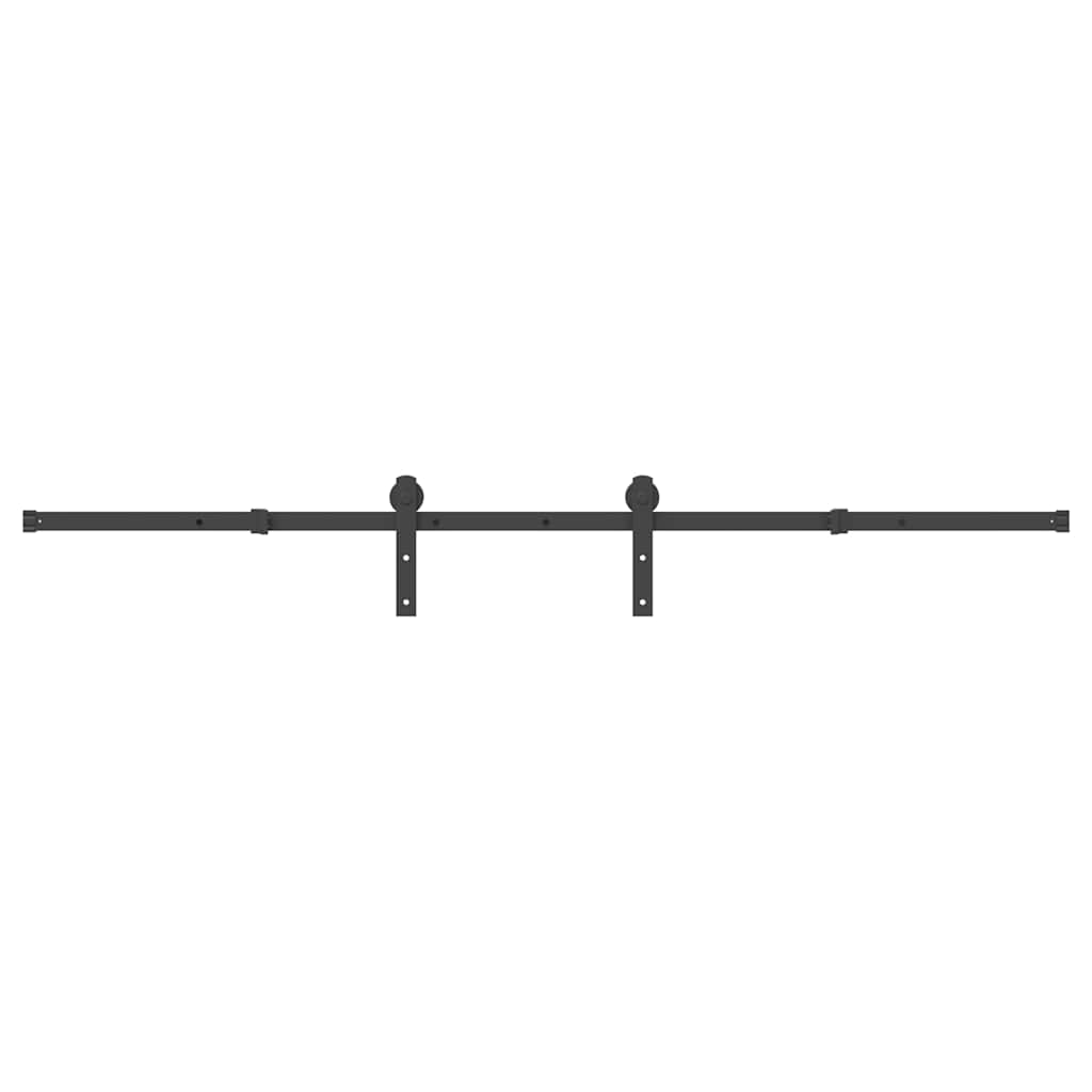 Scatola Vidaxl con parti per porta scorrevole 213,5 cm in acciaio nero