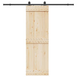 Scatola Vidaxl con parti per porta scorrevole 213 cm in acciaio nero