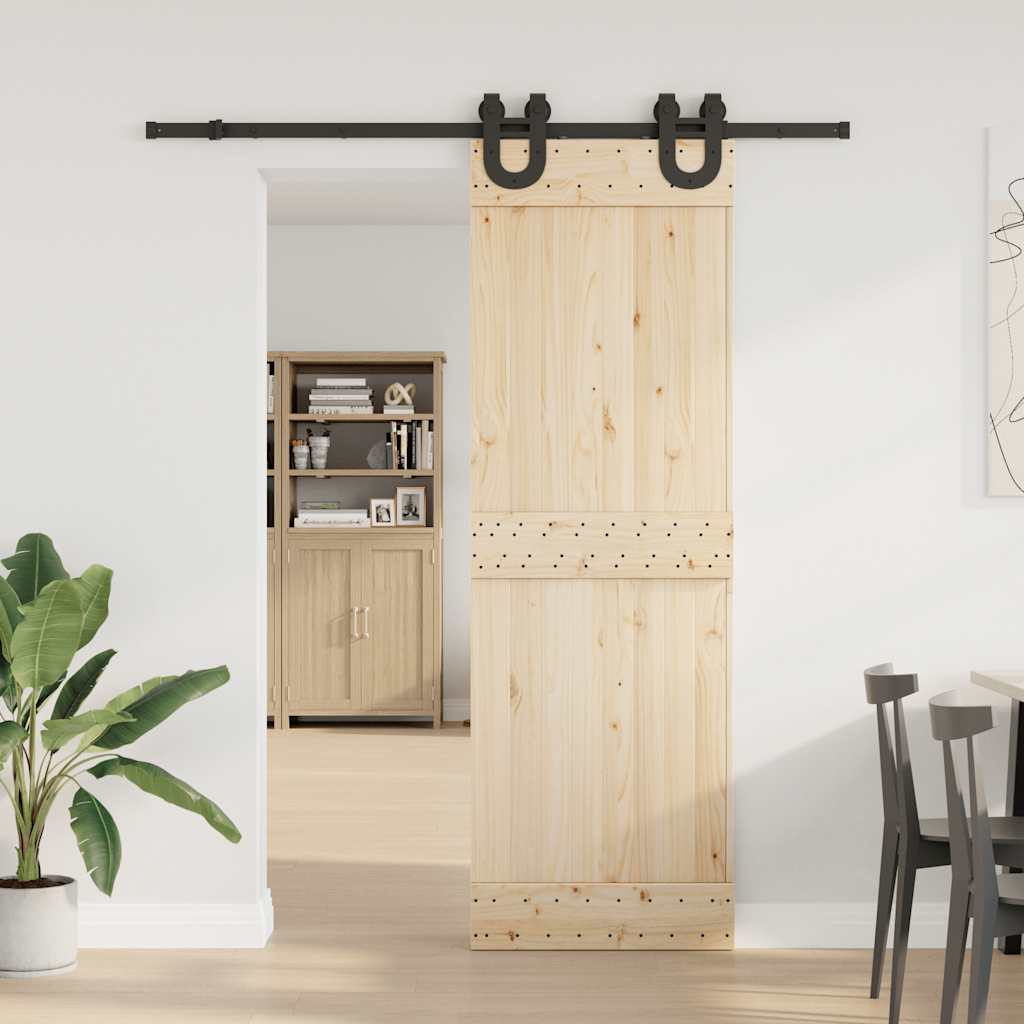 Scatola Vidaxl con parti per porta scorrevole 183 cm in acciaio nero