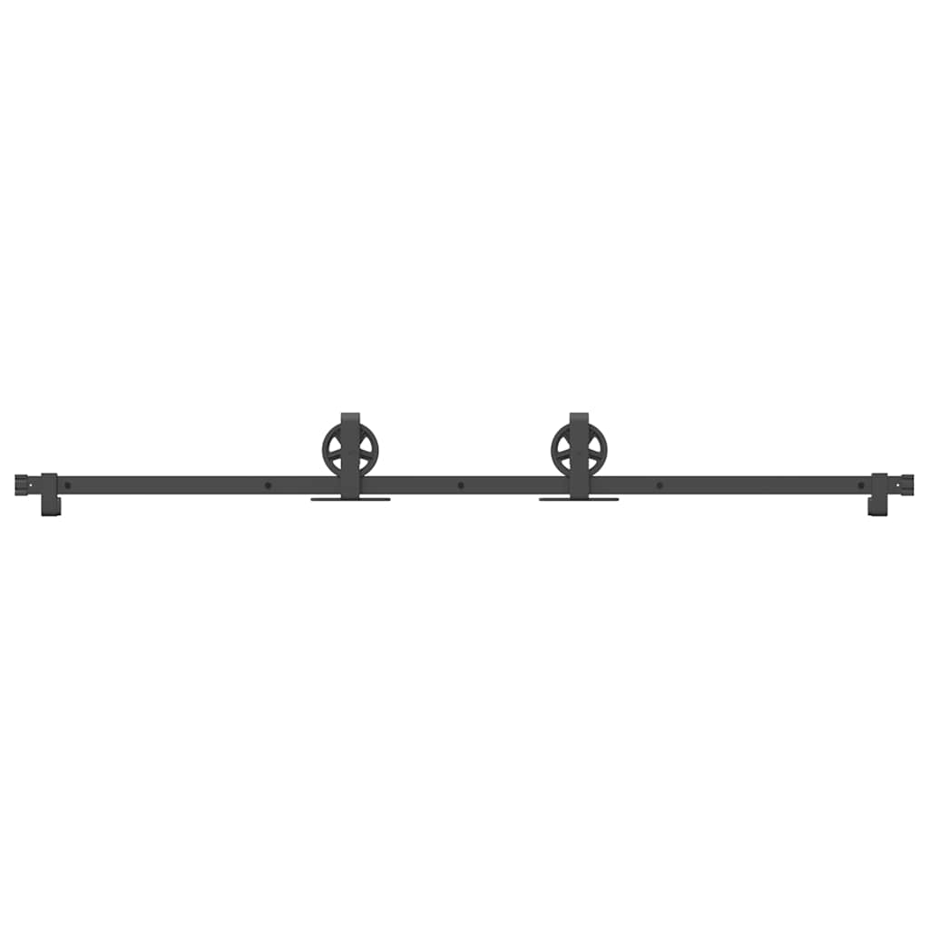 Scatola Vidaxl con parti per porta scorrevole 183 cm in acciaio nero