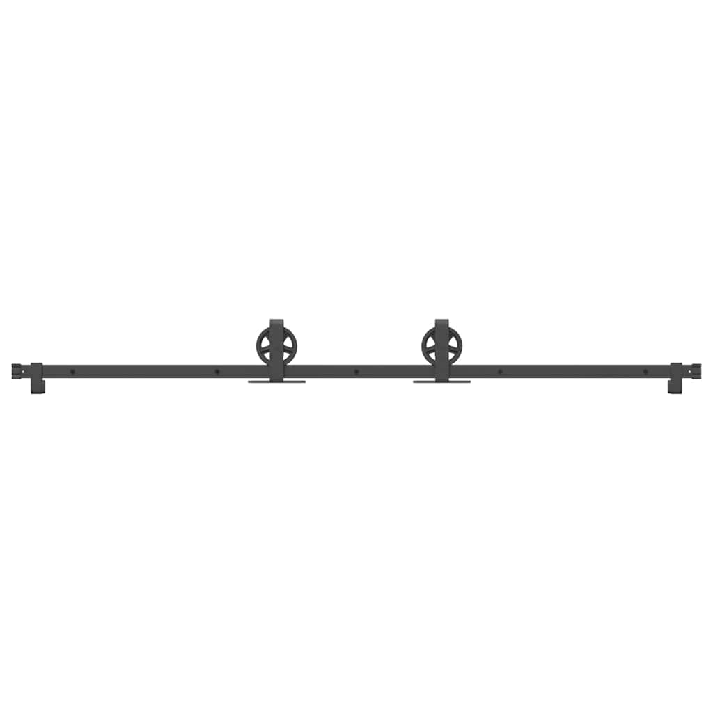 Scatola Vidaxl con parti per porta scorrevole 200 cm in acciaio nero