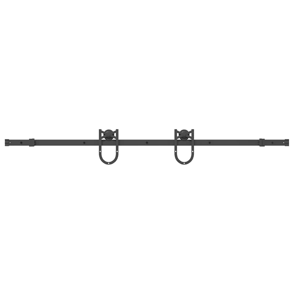 Scatola Vidaxl con parti per porta scorrevole 183 cm in acciaio nero