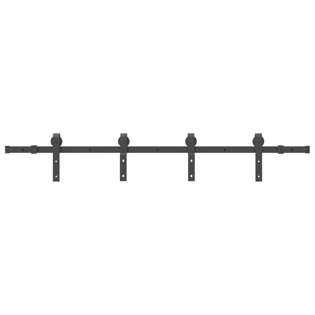Scatola Vidaxl con parti per porta scorrevole 183 cm in acciaio nero