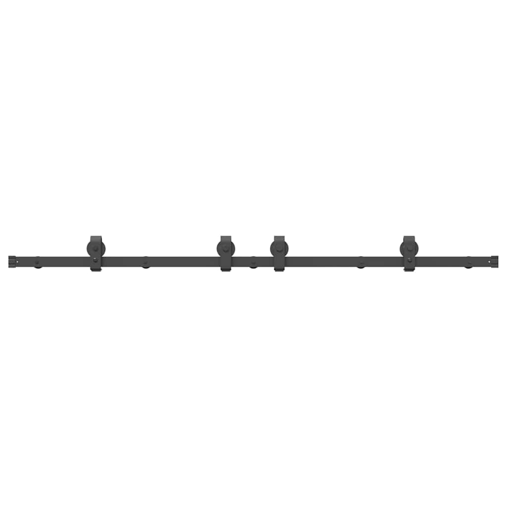 Scatola Vidaxl con parti per porta scorrevole 183 cm in acciaio nero