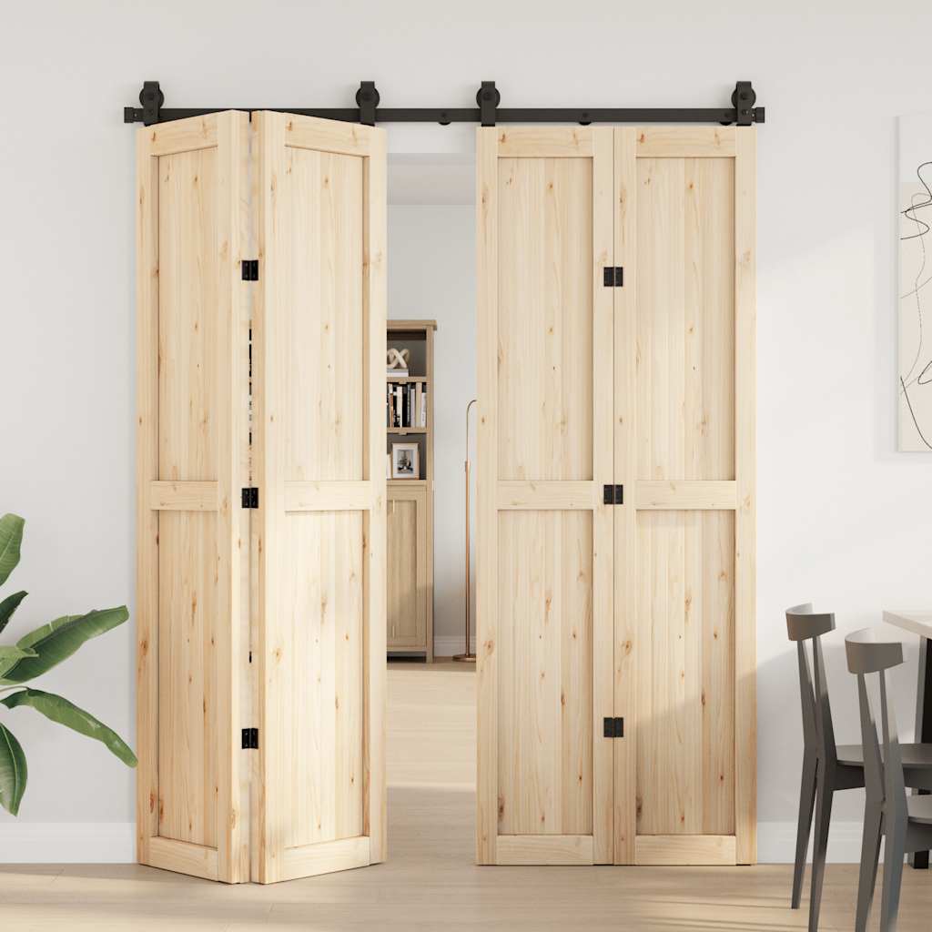 Scatola Vidaxl con parti per porta scorrevole 183 cm in acciaio nero