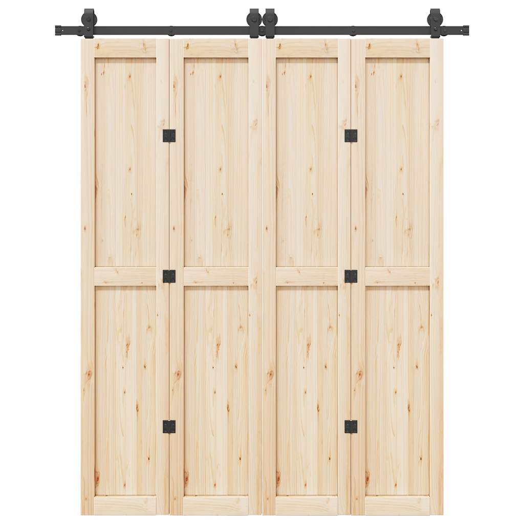 Scatola Vidaxl con parti per porta scorrevole 183 cm in acciaio nero