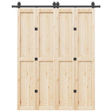 Scatola Vidaxl con parti per porta scorrevole 183 cm in acciaio nero