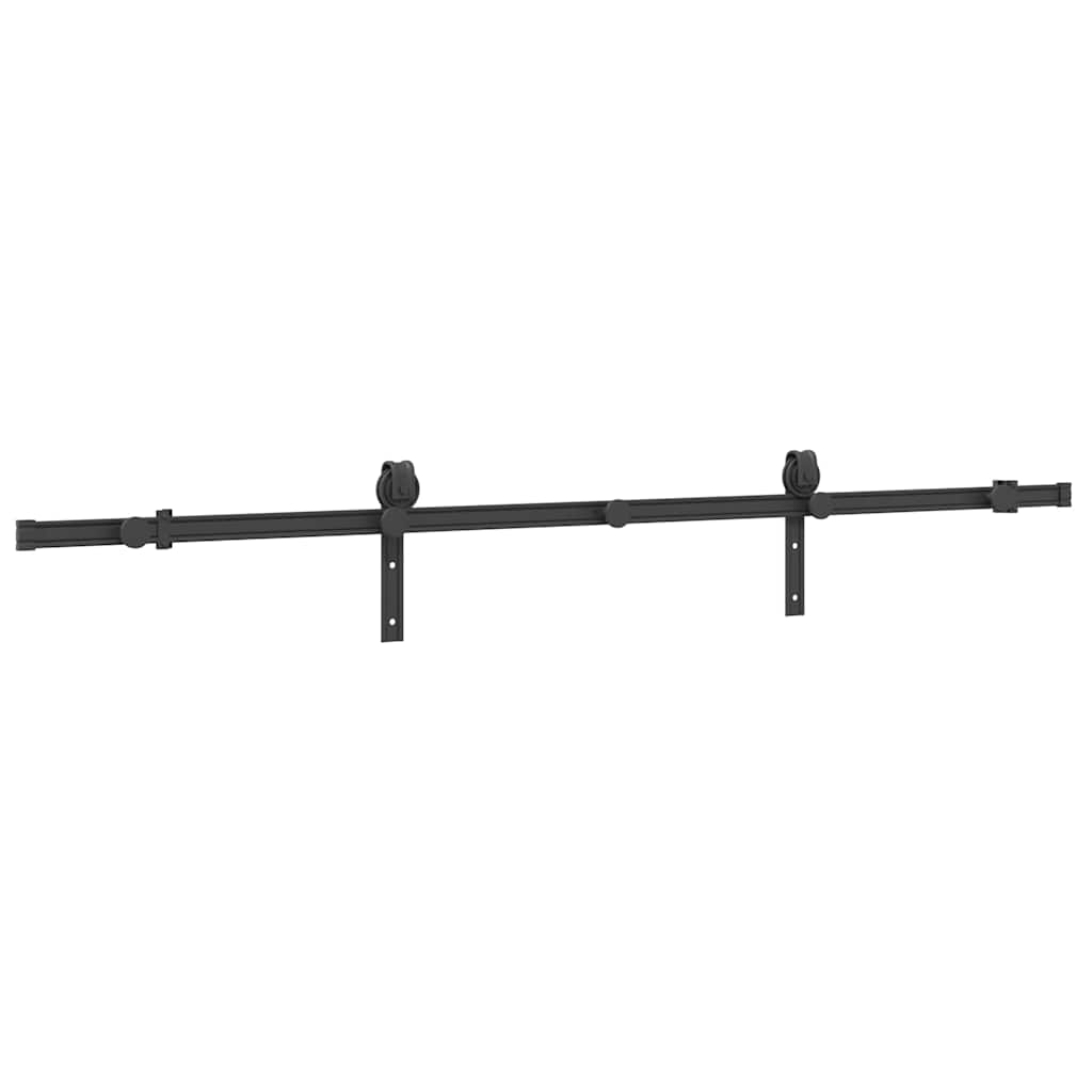 Vidaxl Box med dele til skydedør 200 cm stål sort