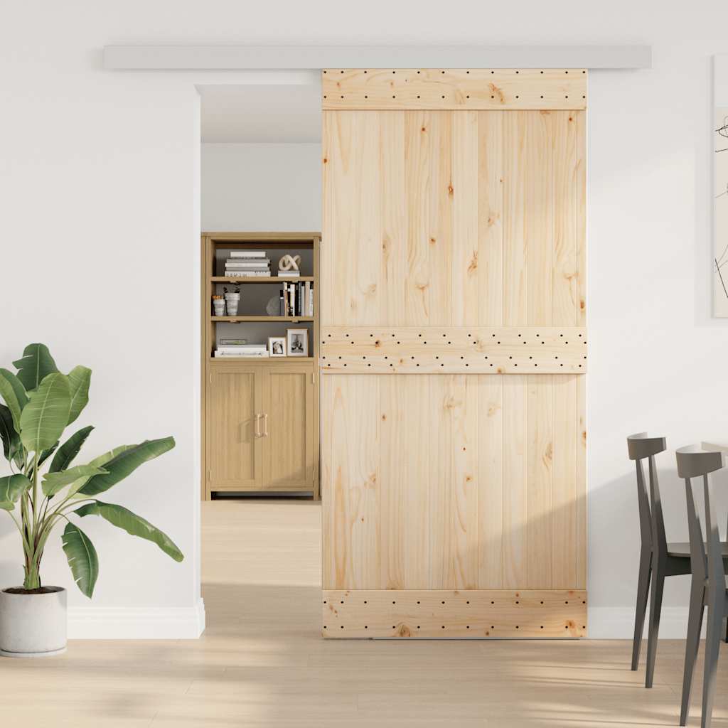 Picca Vidaxl Set porta scorrevole da 200 cm in lega di alluminio argento