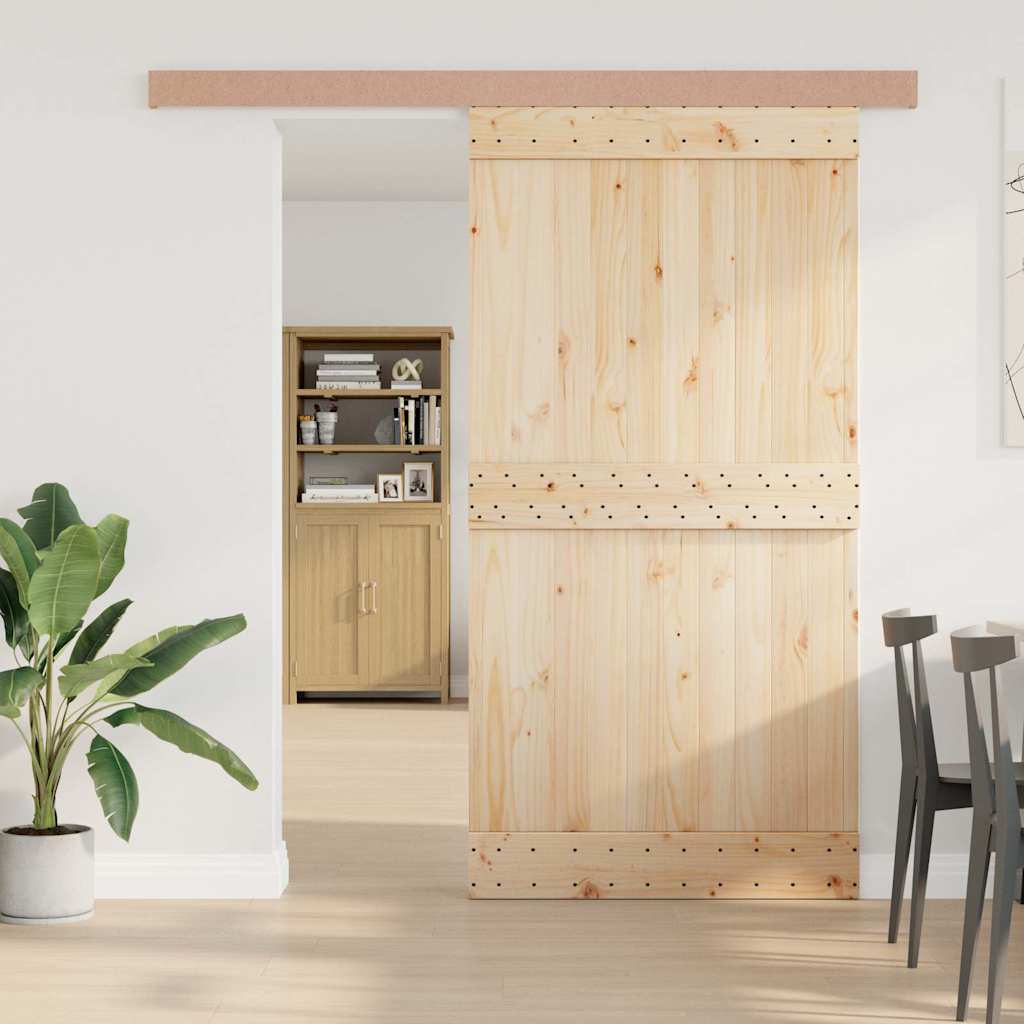 Picca Vidaxl Set porta scorrevole da 200 cm in lega di alluminio argento