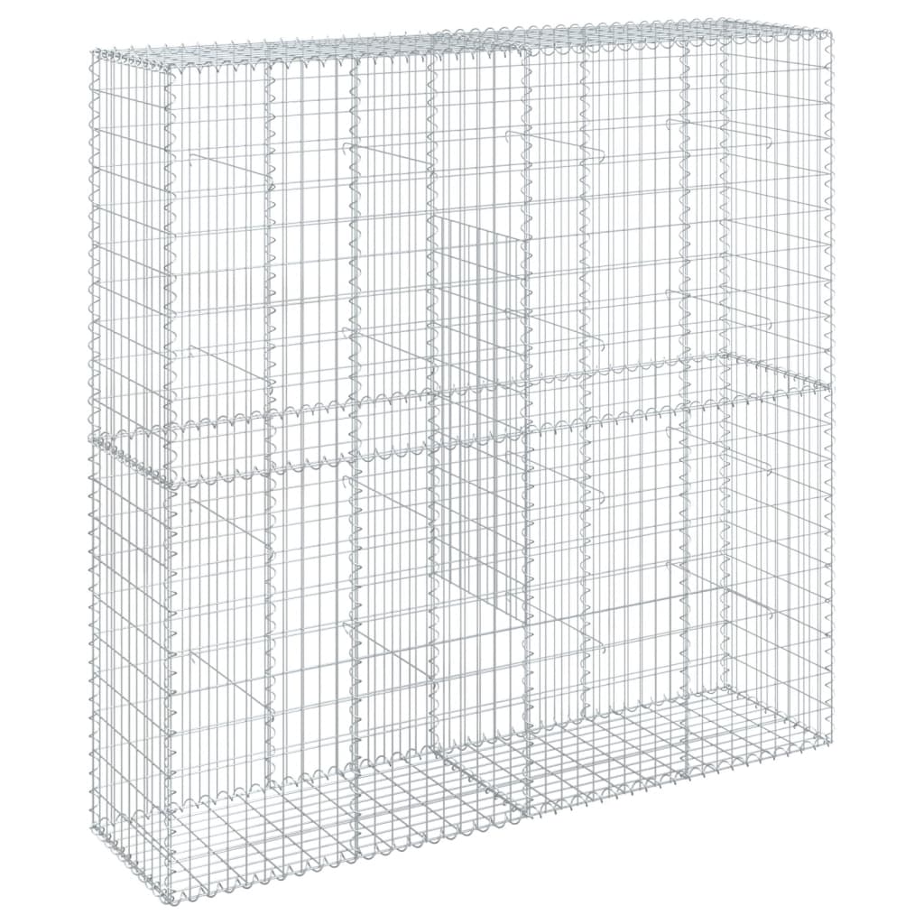 Vidaxl Schanskorf 200x50x200 cm verzinkter Eisensilberfarben