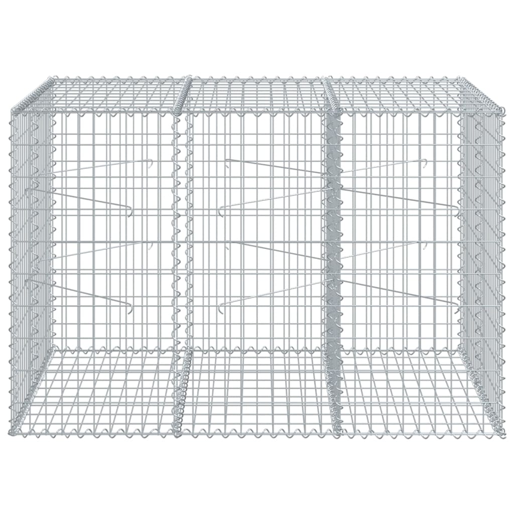 Vidaxl Schanskorf 150x100x100 cm pocinkano železno srebrno obarvano