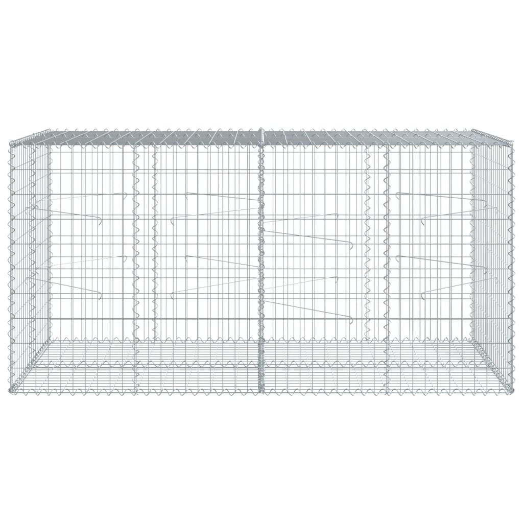 Vidaxl Schanskorf 200x100x100 cm pocinkano železno srebrno obarvano
