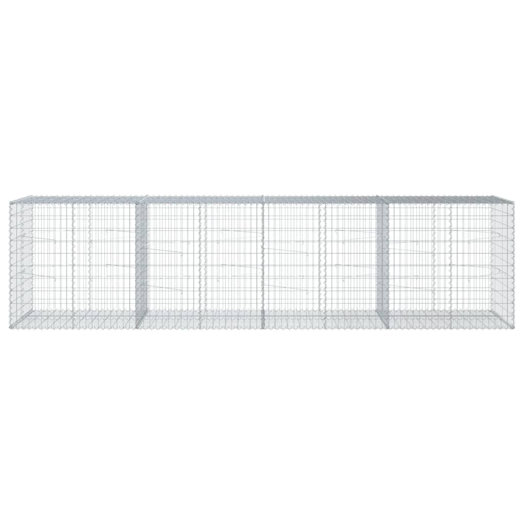 Vidaxl Schanskorf 400x100x100 cm verzinktes Eisen Silber gefärbt