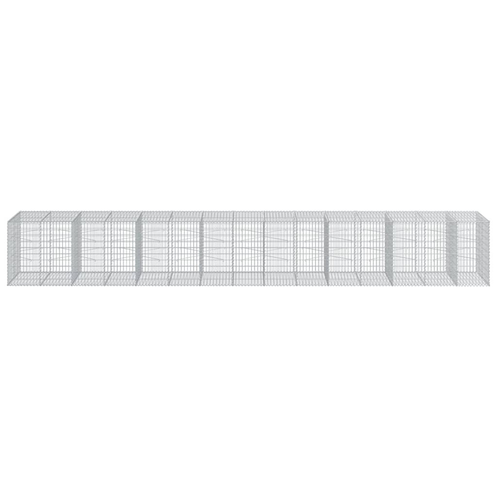 Vidaxl Schanskorf 750x100x100 cm pocinkano železno srebrno obarvano