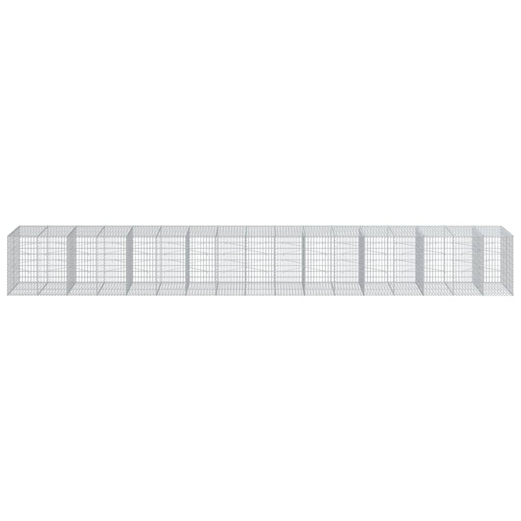 Vidaxl Schanskorf 850x100x100 cm pocinkano železno srebrno obarvano
