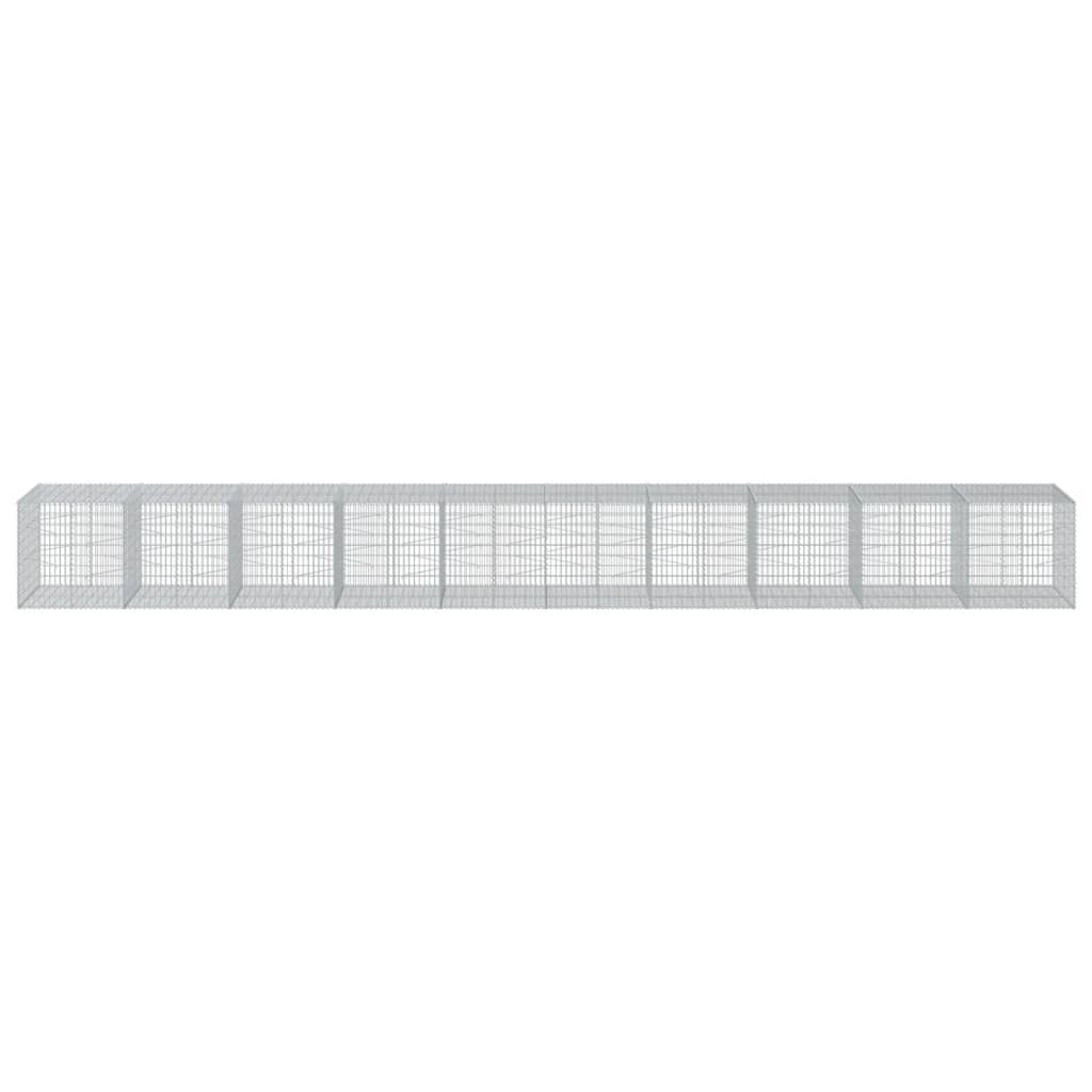 Vidaxl Schans Basket 1000x100x100 cm Galvanized Iron Silver Colored