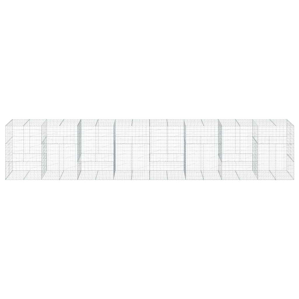 Vidaxl Schanskorf 800x100x150 cm pocinkano železno srebrno obarvano