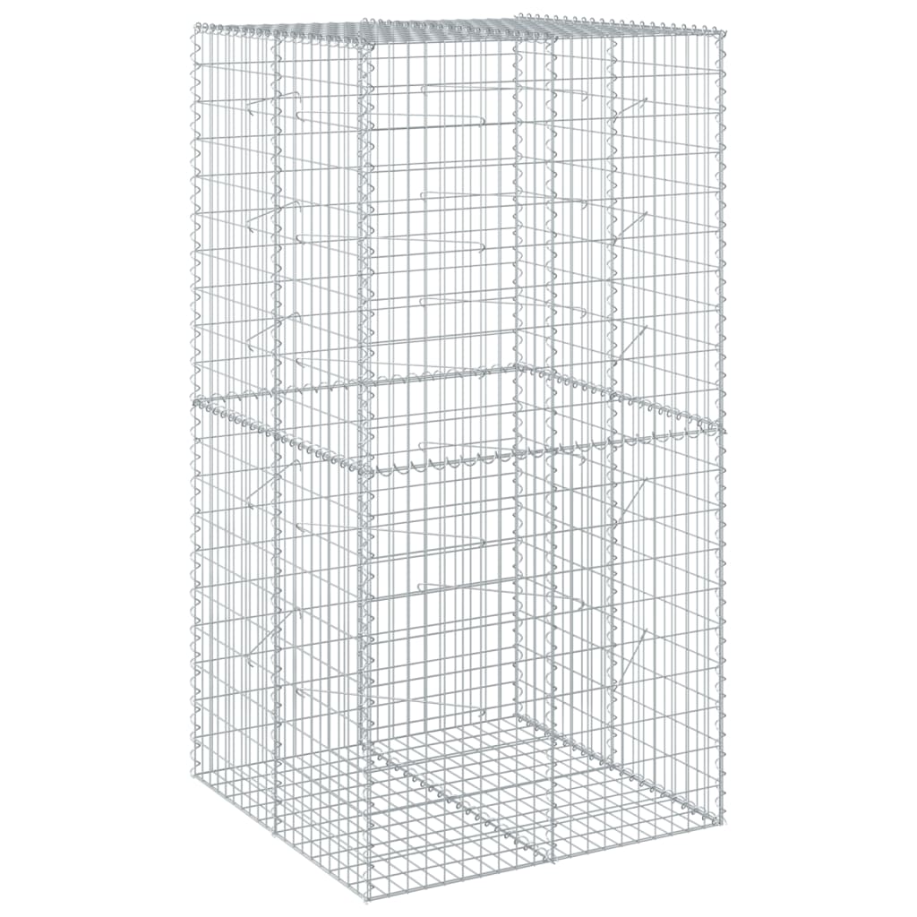 Vidaxl Schanskorf 100x100x200 cm ocynkowane żelazne srebrne kolorowe