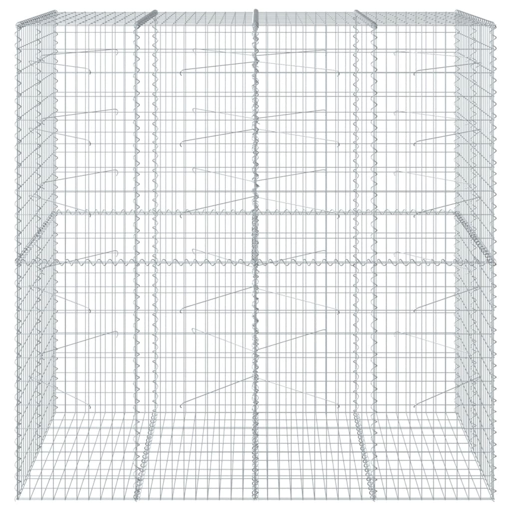 Vidaxl Schanskorf 200x100x200 cm pocinkano železno srebrno obarvano