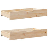 Vidaxl Bedlades 2 st s koly 90x55x17 cm pevná borovice