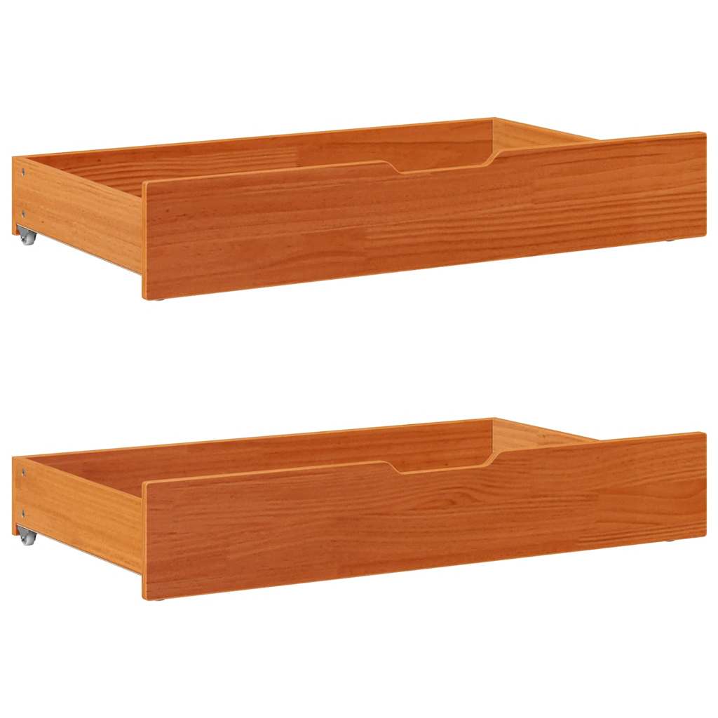 Vidaxl Bedlades 2 pcs 90x55x17 Solid pine wash brown