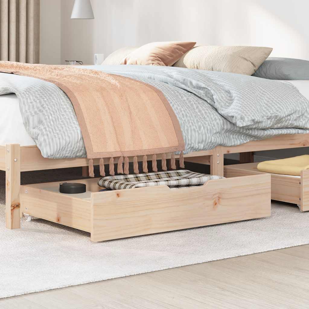 Vidaxl Bedlades 2 st s koly 85x55x17 cm pevná borovice
