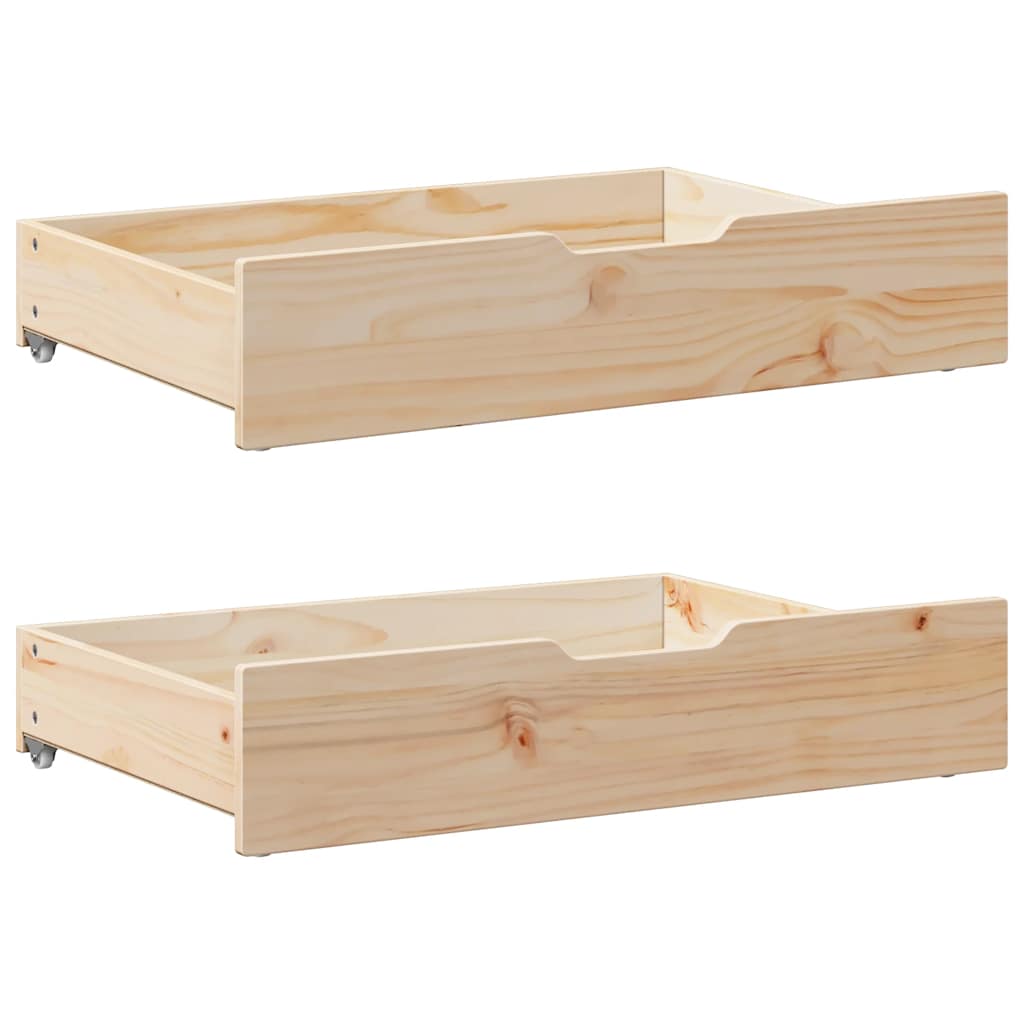 Vidaxl Bedlades 2 st s koly 80x55x17 cm pevná borovice