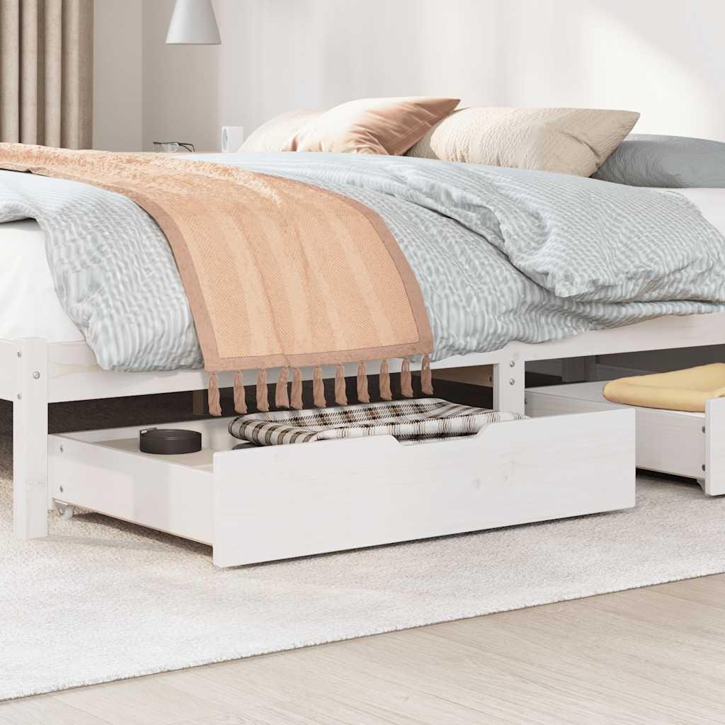 Vidaxl Bedlades 2 st 80x55x17 cm pevná borovice bílá