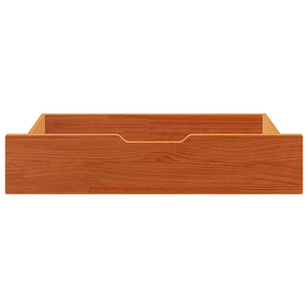 VidaXL Bedlades 2 st 80x55x17 solid pine wax brown