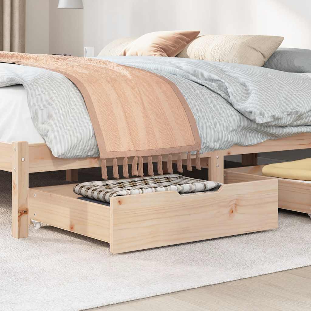 Vidaxl Bedlades 2 St s koly 75x55x17 cm pevná borovice
