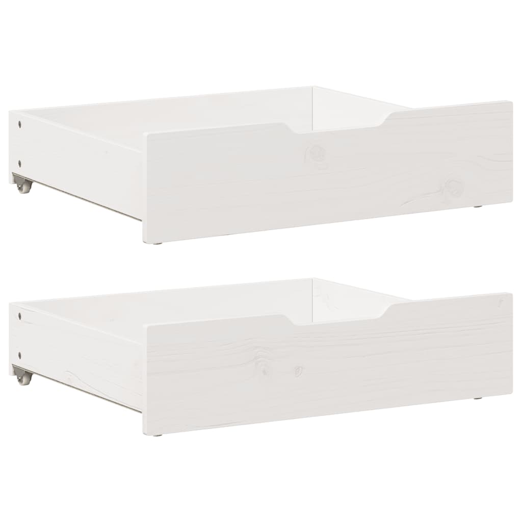 Vidaxl Bedlades 2 ks 75x55x17 cm pevná borovice bílá bílá