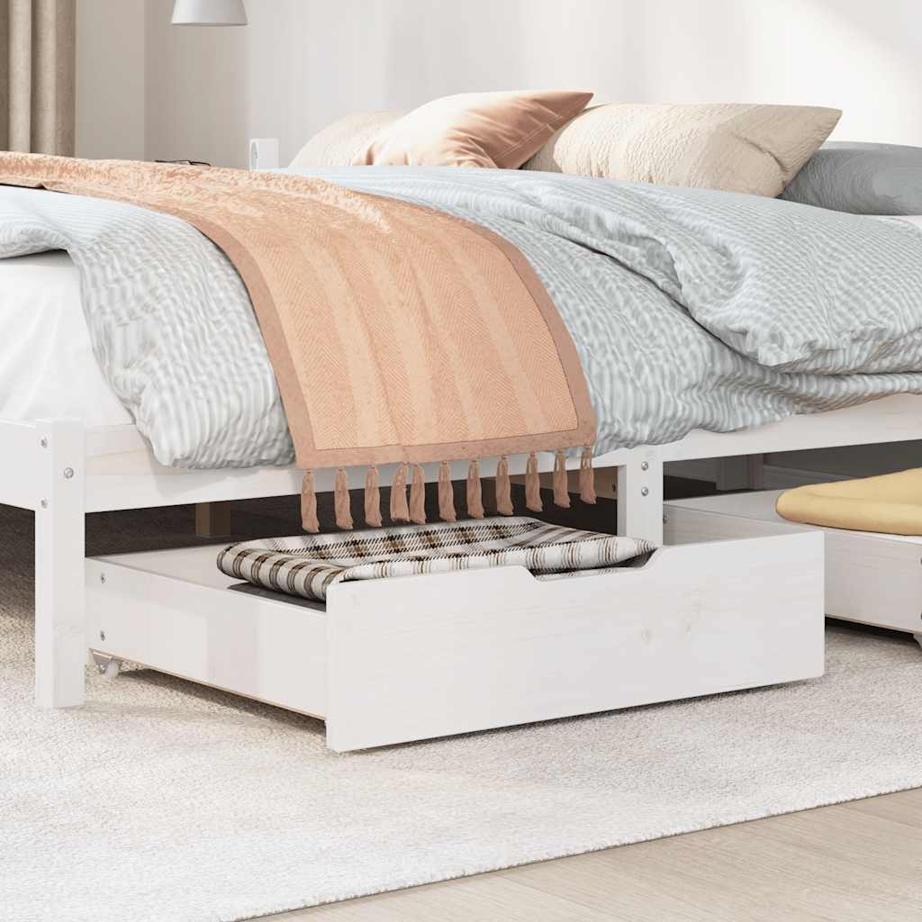 Vidaxl Bedlades 2 ks 75x55x17 cm pevná borovice bílá bílá