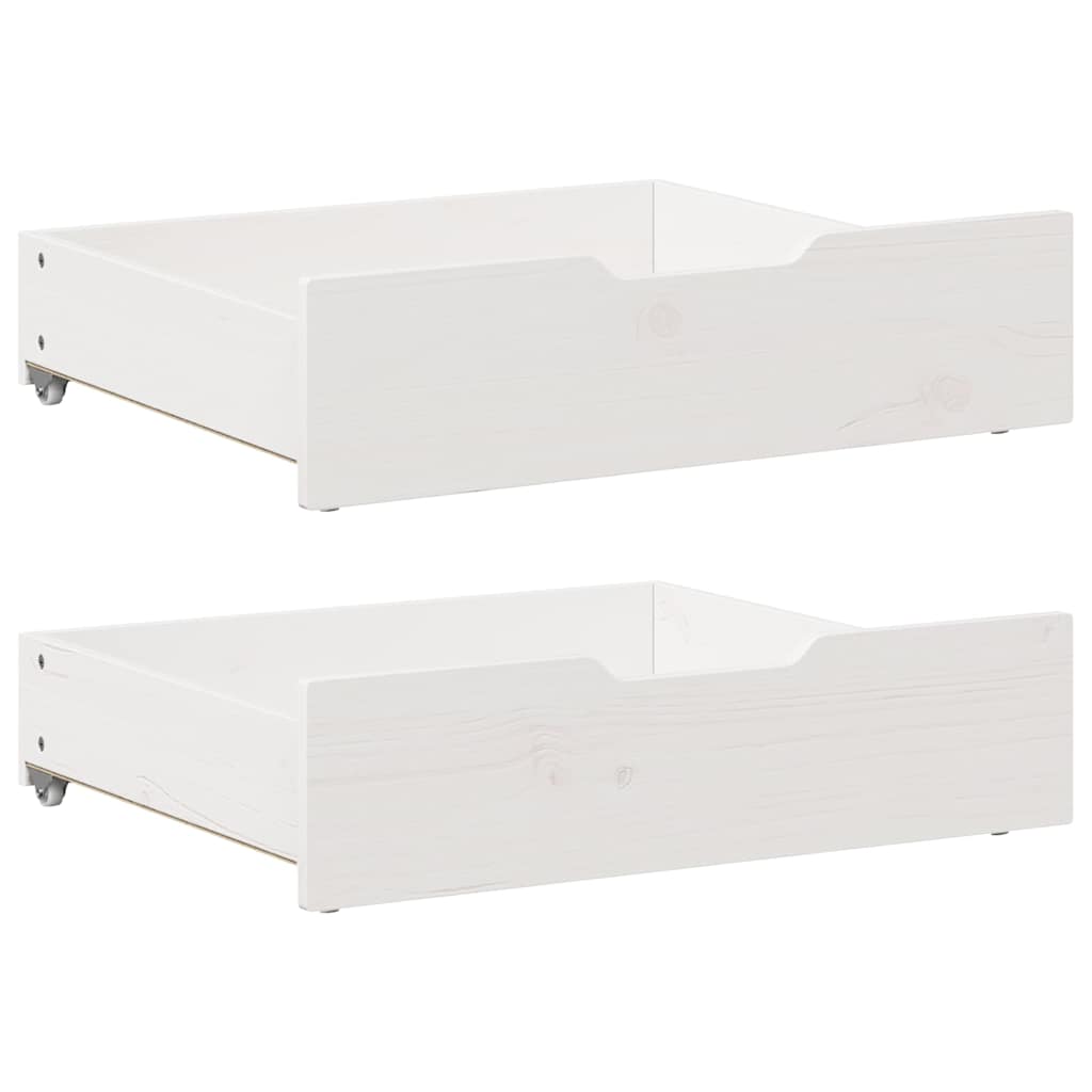 Vidaxl Bedlades 2 PCS 65x55x17 cm Pino sólido blanco blanco
