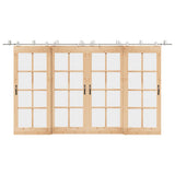 Vidaxx juego de piezas para puerta corredera 200 cm acero inoxidable plateado