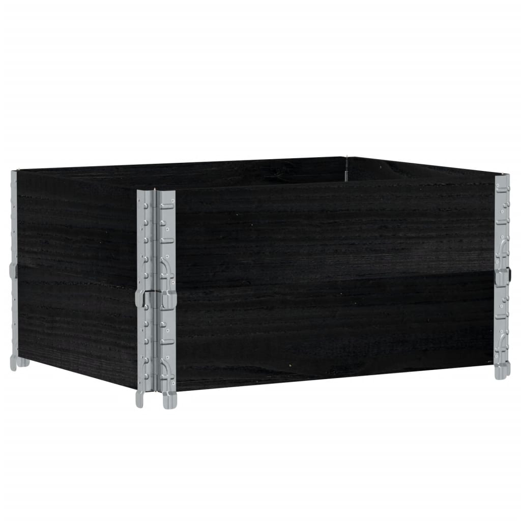 Vidaxl paletopzetranden 2 ST 80x60 cm stałą sosną czerń