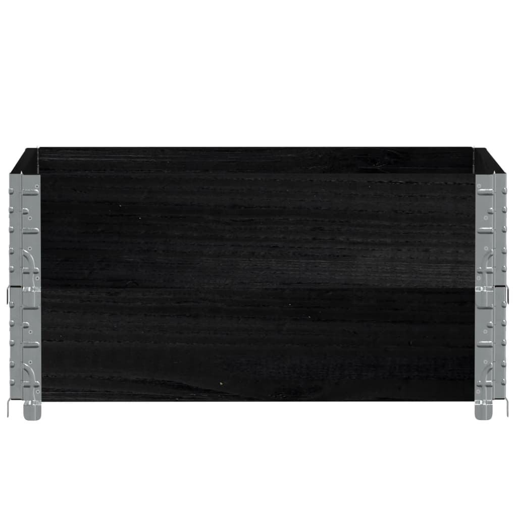 Vidaxl paletopzetranden 2 ST 80x60 cm stałą sosną czerń