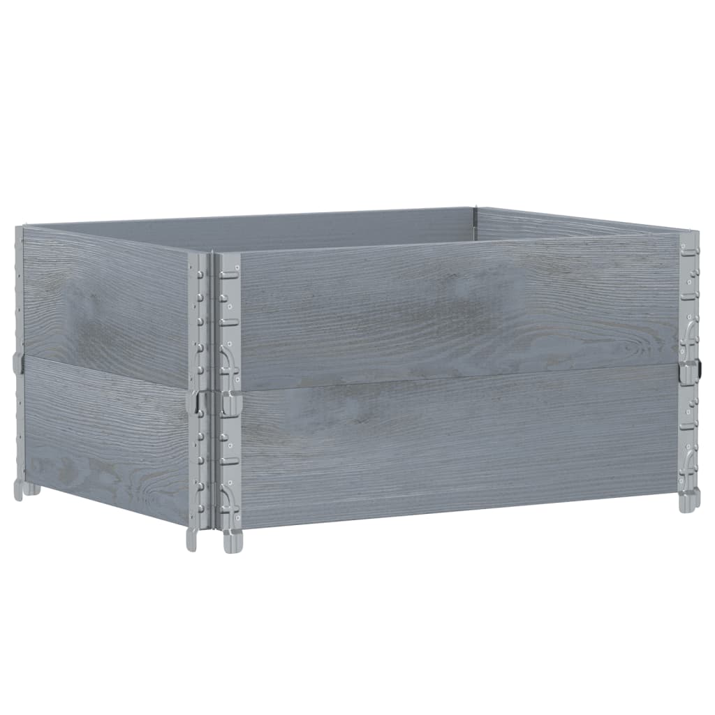 Vidaxl Palletopzetranden 2 st 80x60 cm Solid pine Gray