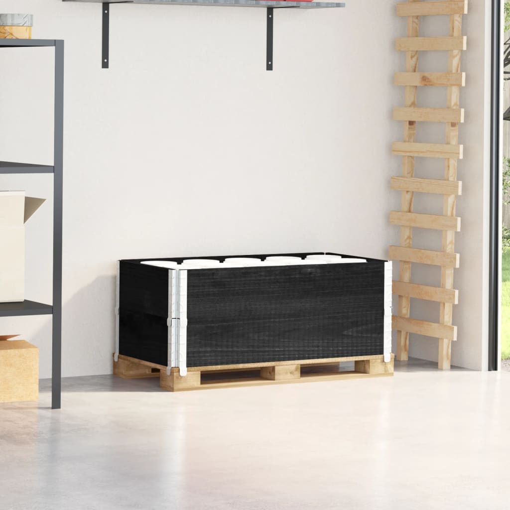 Vidaxl palletopzetanden 2 pcs 100x50 cm trdna bora črna črna črna