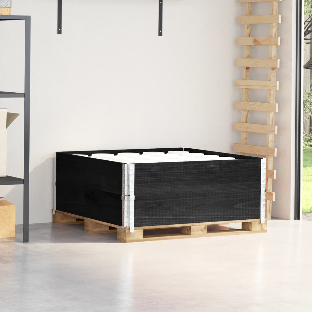 Vidaxl Palletopzetranderen 2 st 100x100 cm Solid Pine Pine Black
